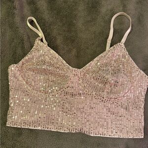 Sequin gold Crop Top